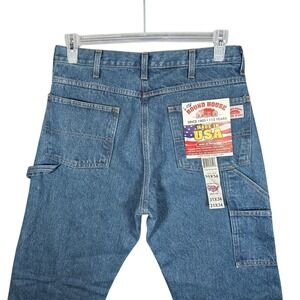 Round House Jeans Mens 31x34 14oz Carpenter USA Blue Denim Work 1010 Utility NEW